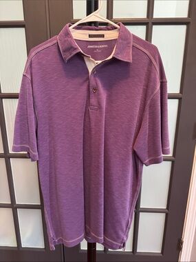 Johnston & Murphy Men's Heather Purple Polo
